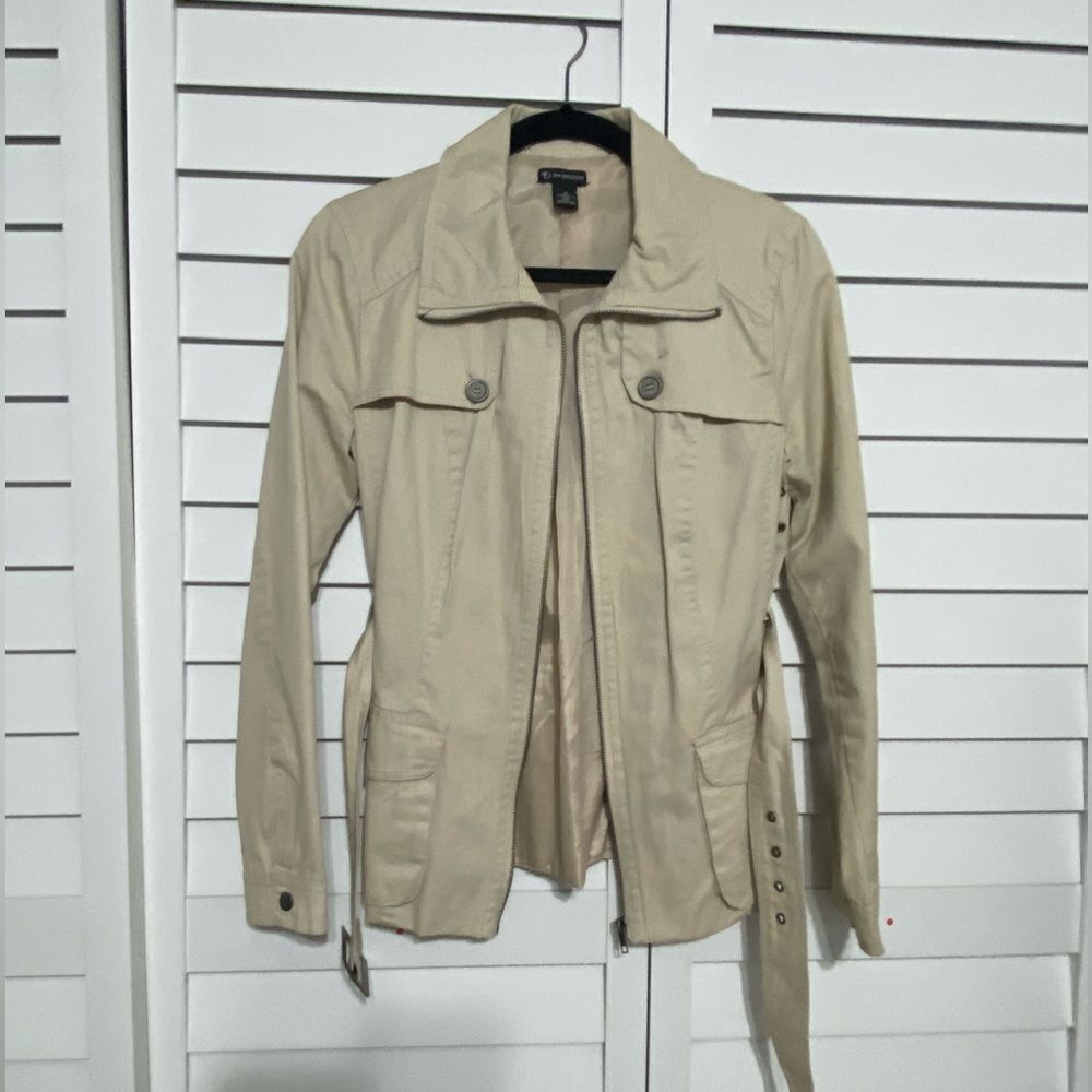 Beige Belted Jacket